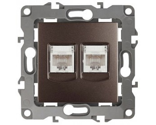 Розетка двойная Ethernet RJ-45 без рамки Эра Эра 12 12-3108-13