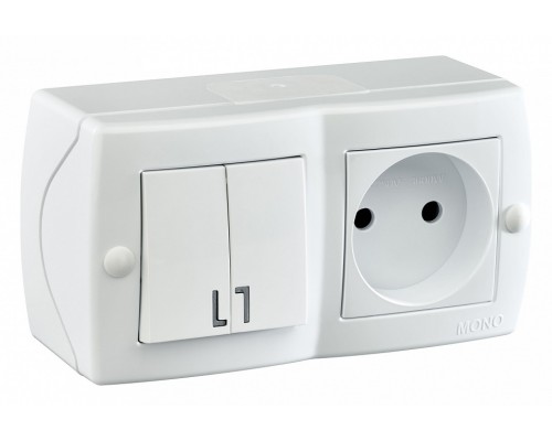 Блок с розеткой и выключателем Mono Electric Octans IP20 104-010101-182 Блок с розеткой и выключателем Mono Electric Octans IP20 104-010101-182