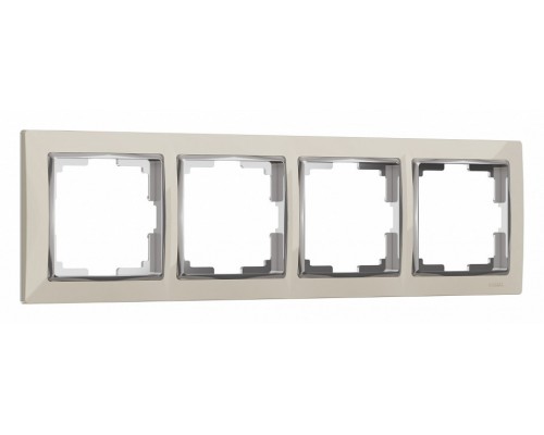 Рамка на 4 поста Werkel Snabb (слоновая кость/хром) W0041903 Рамка на 4 поста Werkel Snabb (слоновая кость/хром) W0041903
