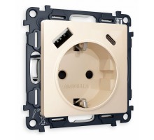 Розетка с заземлением и 2хUSB type A и C, без рамки Ambrella Volt Quant MA310010
