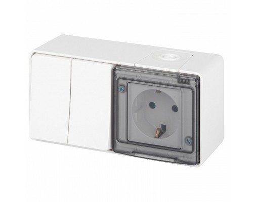 Блок с розеткой и выключателем Эра Эра Эксперт 11-7502-01