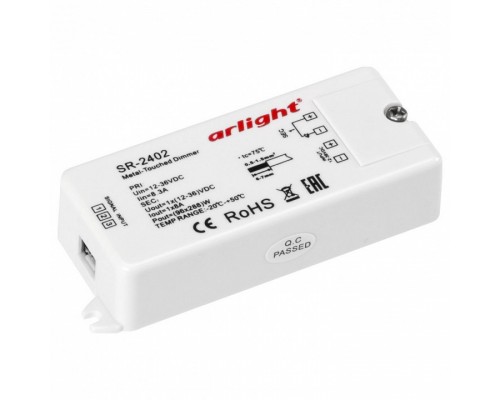 Диммер сенсорный Arlight SR-2402 SR-2402 (12-36V, 96-288W, Metal-Touch Диммер сенсорный Arlight SR-2402 SR-2402 (12-36V, 96-288W, Metal-Touch