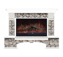Комплект из электрокамина напольного и портала (149x42x108.5 см) Бостон К Карелия Premier S86 БК860025