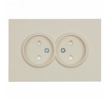 Розетка двойная без заземления и со шторкой Stekker Эмили 49903