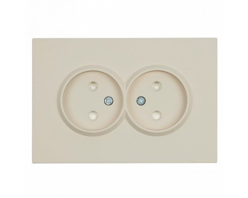 Розетка двойная без заземления и со шторкой Stekker Эмили 49903