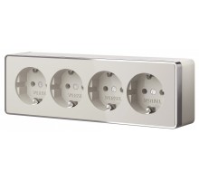Розетка четверная с заземлением и со шторками Werkel Gallant W5072204