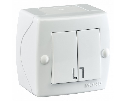 Выключатель двухклавишный Mono Electric Octans IP20 104-010101-102 Выключатель двухклавишный Mono Electric Octans IP20 104-010101-102