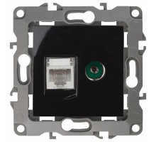 ТВ-розетка и розетка Ethernet RJ-45 без рамки Эра Эра 12 12-3110-06