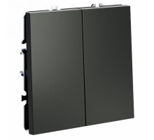 Выключатель проходной двухклавишный без рамки Voltum S70 VLS020306