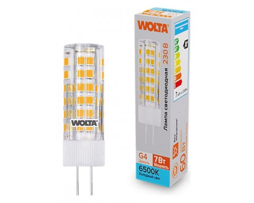 Лампа светодиодная Wolta  G4 7Вт 6500K WSTD-JC-220V7W6KG4-C