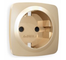 Накладка для розетки с заземлением и со шторками Ambrella Volt Quant OP6070