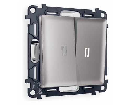 Выключатель проходной двухклавишный с подсветкой Ambrella Volt Quant MA504035