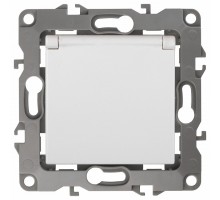 Розетка с заземлением и со шторкой, без рамки с крышкой Эра Эра 12 12-2003-01