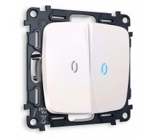 Выключатель проходной двухклавишный с подсветкой без рамки Ambrella Volt Quant MO204040