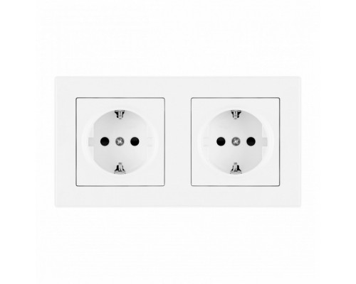 Розетка с заземлением и со шторкой Arte Milano SET06-2 SET06-2-40-1x2 white