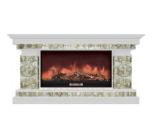 Комплект из электрокамина напольного и портала (143x45x80 см) Брайтон Карелия Premier S86 БР000005