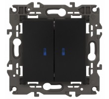 Выключатель двухклавишный с подсветкой без рамки Эра Эра Elegance 14-1105-05