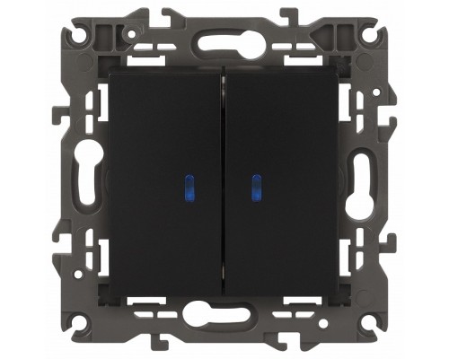 Выключатель двухклавишный с подсветкой без рамки Эра Эра Elegance 14-1105-05