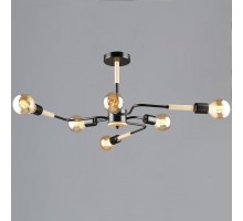 Люстра на штанге 10070 10070-0.3-06 BK+WOOD