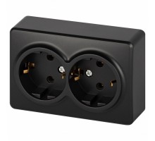 Розетка двойная с заземлением и со шторкой Эра Эра Эксперт 11-2205-05