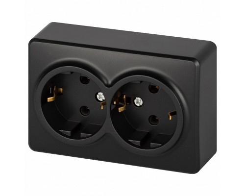 Розетка двойная с заземлением и со шторкой Эра Эра Эксперт 11-2205-05