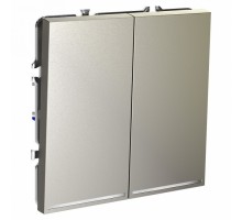 Выключатель двухклавишный с подсветкой без рамки Voltum S70 VLS020204