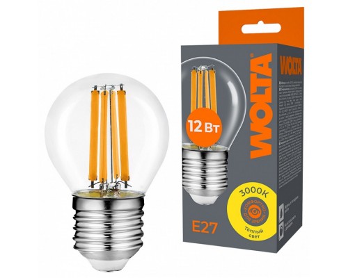 Лампа светодиодная Wolta  E27 12Вт 3000K WF-G45-12W3KE27