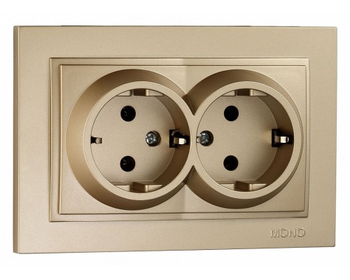Розетка двойная с заземлением Mono Electric Despina 102-222204-120 Розетка двойная с заземлением Mono Electric Despina 102-222204-120