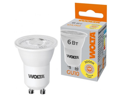 Лампа светодиодная Wolta  GU10 6Вт 3000K WSTD-JCDR-MR11-6W3KGU10-L