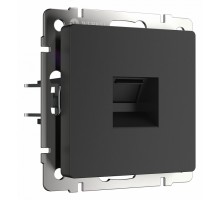 Розетка телефонная RJ-11 без рамки Werkel черный матовый W1182008