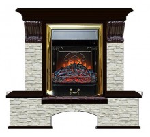 Комплект из электрокамина напольного и портала (122x40х108.5 см) Бостон К ГО Majestic BR БК000044