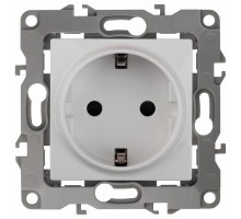 Розетка с заземлением и со шторкой, без рамки Эра Эра 12 12-2102-01