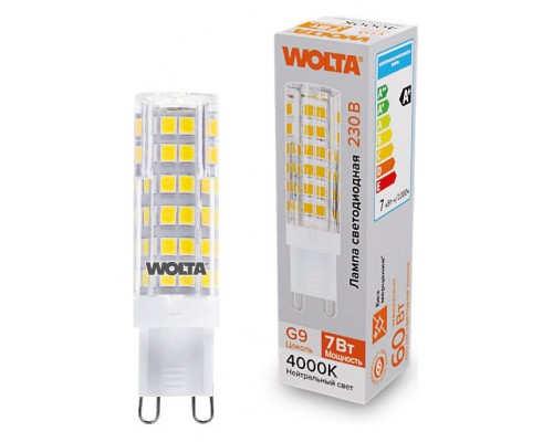 Лампа светодиодная Wolta  G9 7Вт 4000K WSTD-JCD-7W4KG9-C