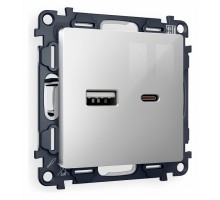 Розетка 2хUSB type A и C без рамки Ambrella Volt Quant MA411010