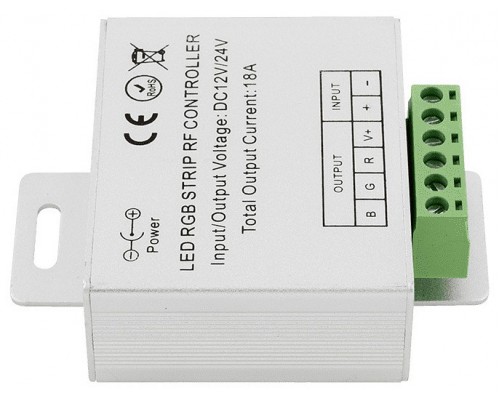 Контроллер-регулятор цвета RGB с пультом ДУ SWG RF RGB RF-RGB-S-18A-WH1