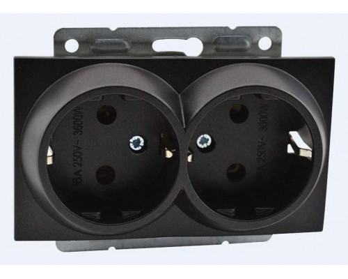 Розетка двойная с заземлением, без рамки Mono Electric Despina / Larissa 500-002004-120 Розетка двойная с заземлением, без рамки Mono Electric Despina / Larissa 500-002004-120