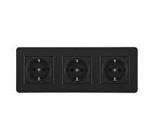 Розетка с заземлением и со шторкой Arte Milano SET16-3 SET16-3-40-1x3 black
