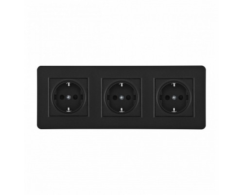 Розетка с заземлением и со шторкой Arte Milano SET16-3 SET16-3-40-1x3 black