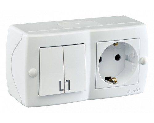 Блок с розеткой и выключателем Mono Electric Octans IP20 104-010101-181 Блок с розеткой и выключателем Mono Electric Octans IP20 104-010101-181
