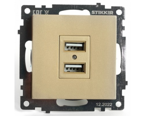 Розетка USB, без рамки Stekker Катрин 49229 Розетка USB, без рамки Stekker Катрин 49229
