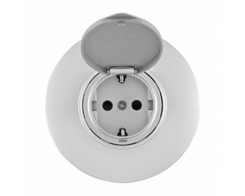 Розетка с заземлением и шторкой, с крышкой Arte Milano SET08-1 SET08-1-41-1 silver