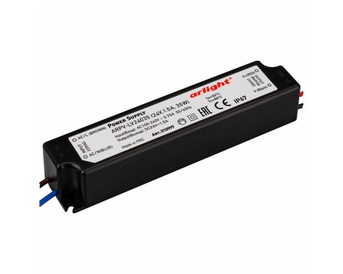Блок питания Arlight ARPV-LV24035 (24V, 1.5A, 36W) Блок питания Arlight ARPV-LV24035 (24V, 1.5A, 36W)
