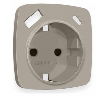 Накладка для розетки с заземлением и со шторками и 2хUSB type A и C Ambrella Volt Quant OP3700