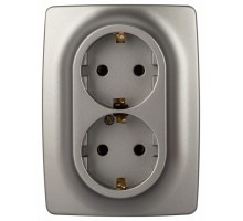 Розетка двойная без заземления Эра Эра 12 12-2106-16