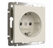 Розетка с заземлением и со шторками, без рамки Werkel айвори матовый W1171162
