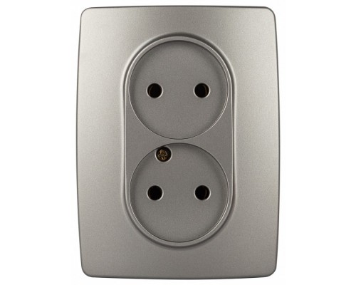 Розетка двойная без заземления Эра Эра 12 12-2107-16