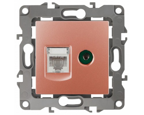 ТВ-розетка и розетка Ethernet RJ-45 без рамки Эра Эра 12 12-3110-14