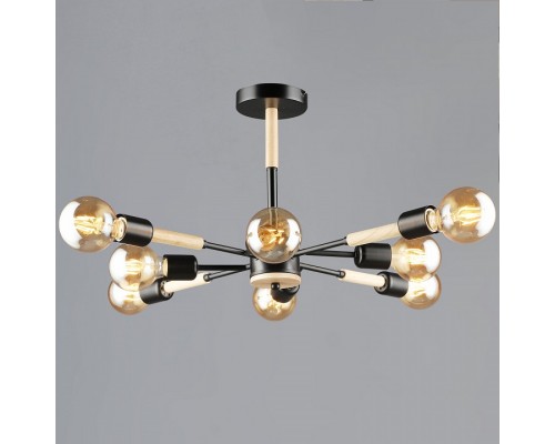 Люстра на штанге 99960 99960-0.3-08 BK+WOOD