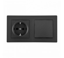 Блок с розеткой и выключателем Arte Milano SET06-2 SET06-2-30-1-40-1 black