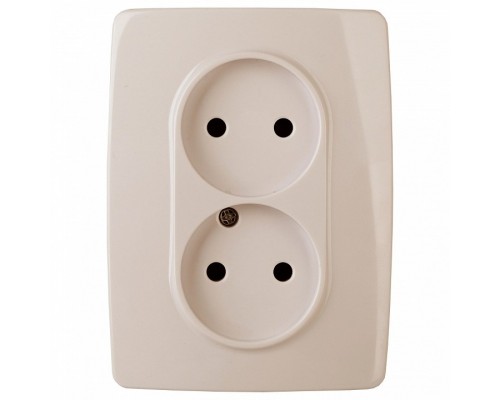 Розетка двойная с заземлением и со шторкой Эра Эра 12 12-2007-02